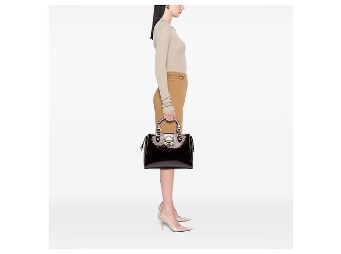 Louis Vuitton Purple Monogram Vernis Melrose Avenue Porpora - vista 6