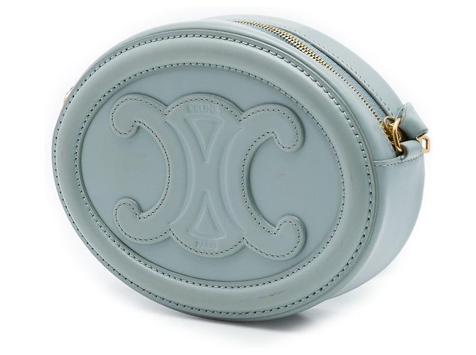 Céline Celine Blue Small Calfskin Cuir Triomphe Oval Crossbody Blau Hellblau - Ansicht 2