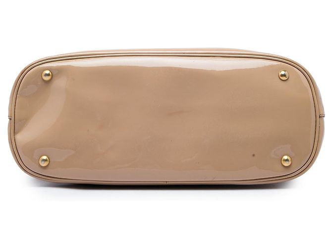 Borsa Satchel Gucci Bright Bit in vernice beige - vista 3