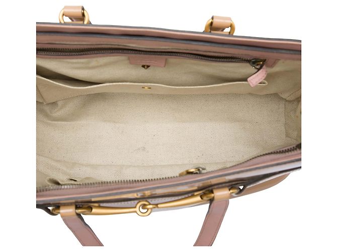 Borsa Satchel Gucci Bright Bit in vernice beige - vista 4