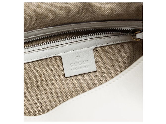 Gucci 1970 Hobo em couro branco Medium - vista 5