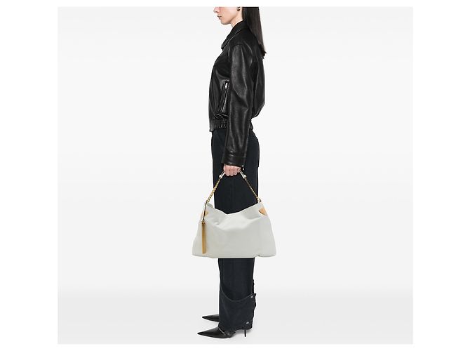 Gucci 1970 Hobo em couro branco Medium - vista 6