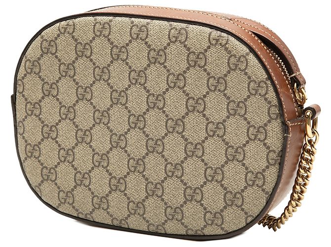 Gucci Mini Borsa a Tracolla con Catena GG Supreme Beige - vista 2