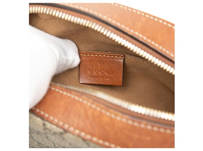 Gucci Mini Borsa a Tracolla con Catena GG Supreme Beige - vista 5
