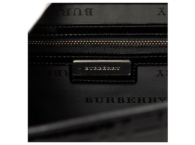 Borsa crossbody Burberry in vernice embossed House Check nera Nero - vista 5