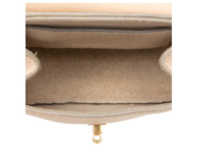 Chloé Borsa a tracolla Drew Nano in pelle di vitello grana marrone Beige - vista 4