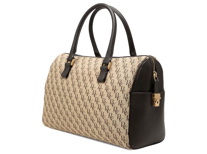 Borsa Satchel Bottega Veneta Beige BV Monogram Canvas - vista 2