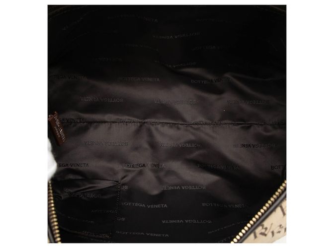 Borsa Satchel Bottega Veneta Beige BV Monogram Canvas - vista 4