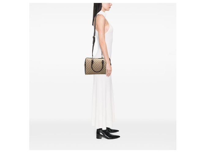 Borsa Satchel Bottega Veneta Beige BV Monogram Canvas - vista 6