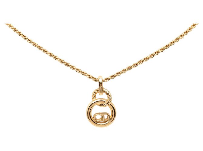 Autre Marque Collana con pendente Dior Gold placcata in oro logo CD D'oro - vista 2