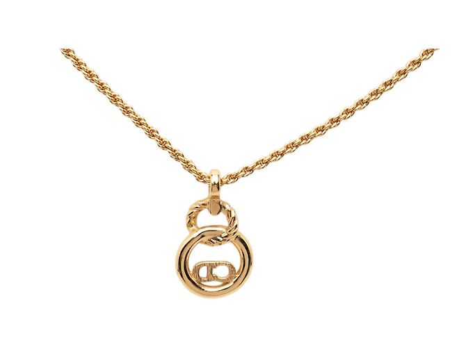 Autre Marque Collana con pendente Dior Gold placcata in oro logo CD D'oro - vista 3