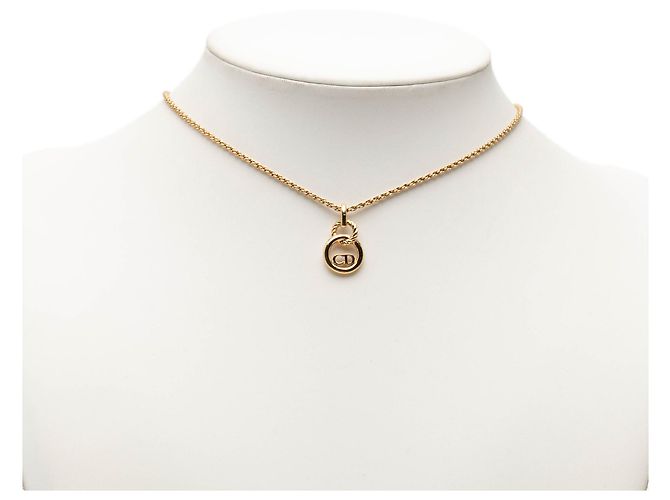 Autre Marque Collana con pendente Dior Gold placcata in oro logo CD D'oro - vista 6