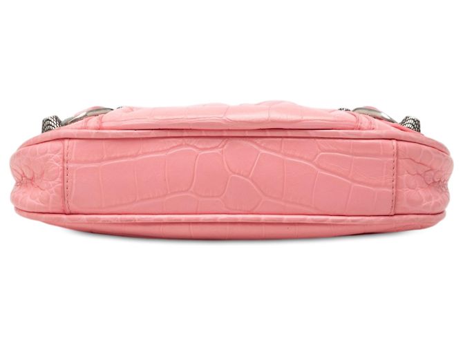 Balenciaga Mini Le Cagole Motocross in pelle goffrata rosa - vista 3