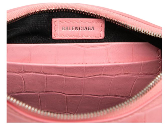 Balenciaga Mini Le Cagole Motocross in pelle goffrata rosa - vista 5