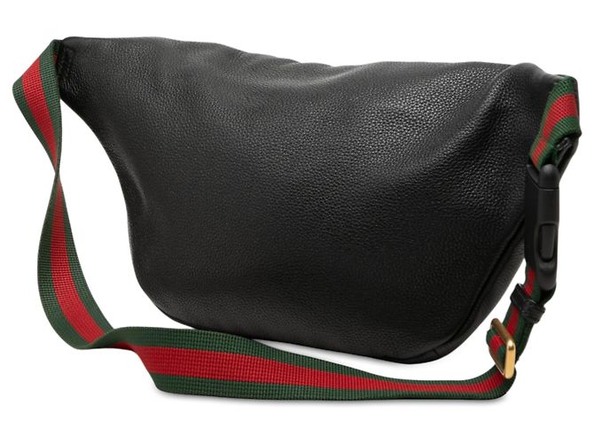 Borsa cintura Gucci in pelle nera con logo Web Nero - vista 2