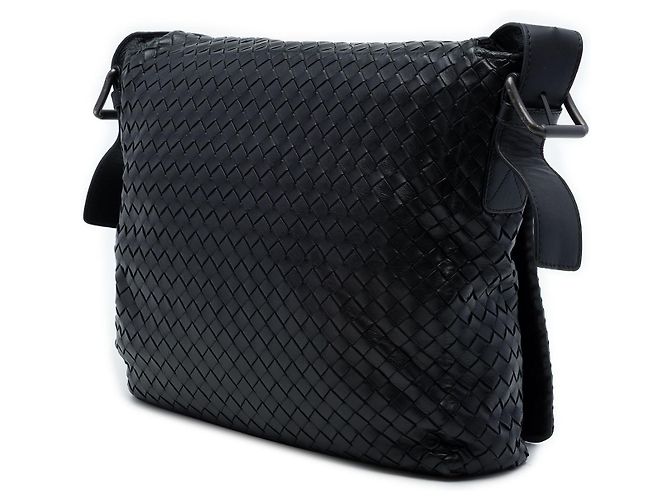 Bottega Veneta Black Nappa Intrecciato Messenger Bag - view 2