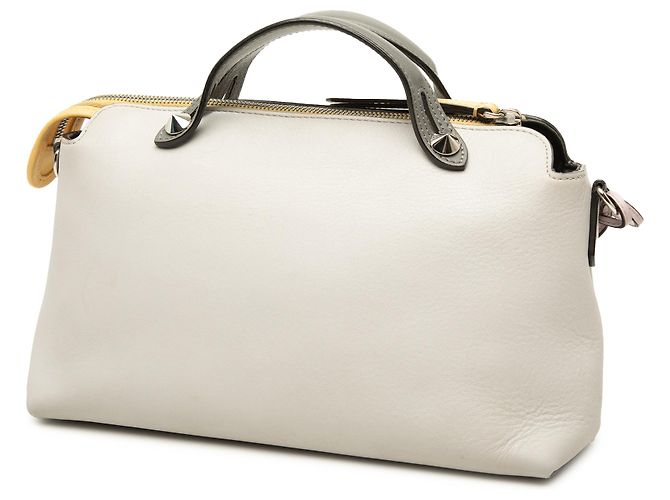 Fendi By The Way Satchel Tasche aus tricolor Leder grau Größe Medium - Ansicht 2