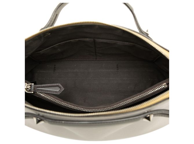 Fendi By The Way Satchel Tasche aus tricolor Leder grau Größe Medium - Ansicht 4