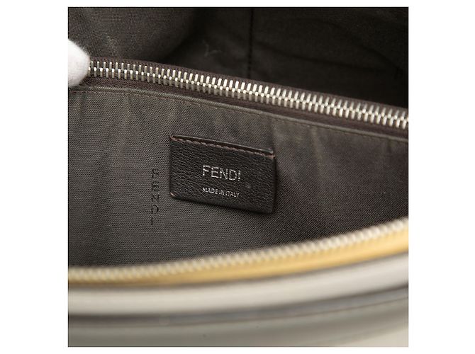 Fendi By The Way Satchel Tasche aus tricolor Leder grau Größe Medium - Ansicht 5