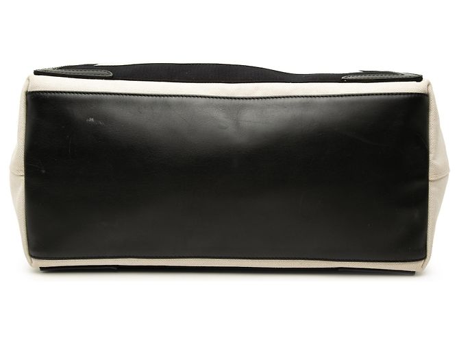 Balenciaga Cabas Tote M em lona branca e azul marinho Branco - vista 3