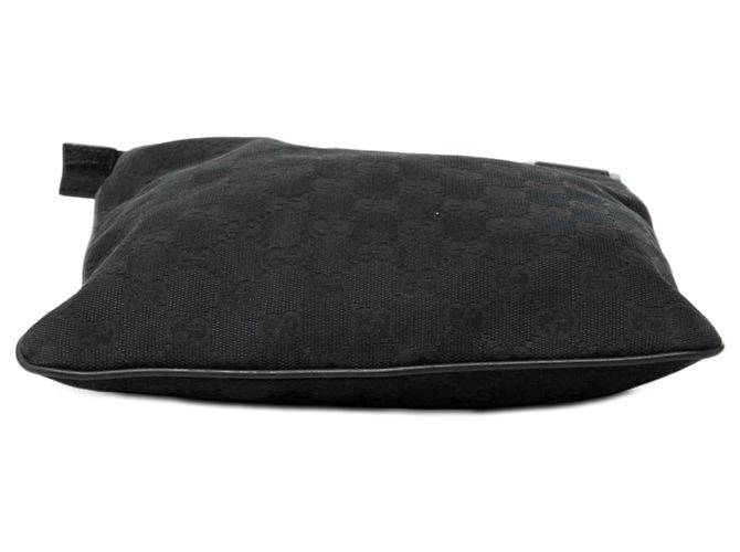Borsa a tracolla Gucci in tela GG nera con fascia Web Nero - vista 3