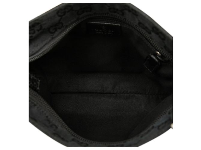 Borsa a tracolla Gucci in tela GG nera con fascia Web Nero - vista 4