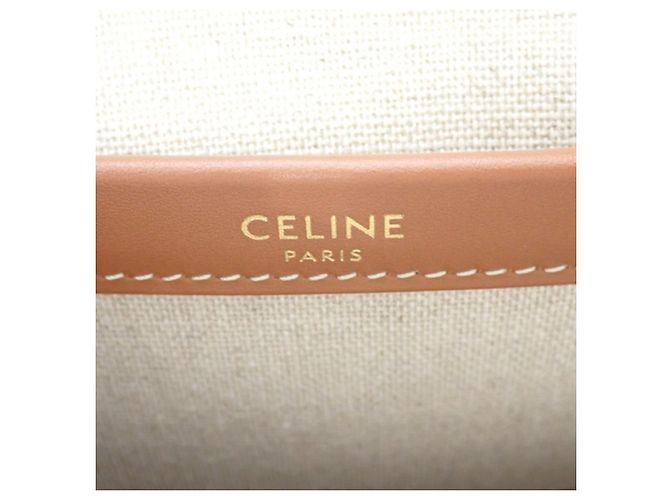 Céline Celine Beige Small Canvas Cabas Thais Satchel - vue 6