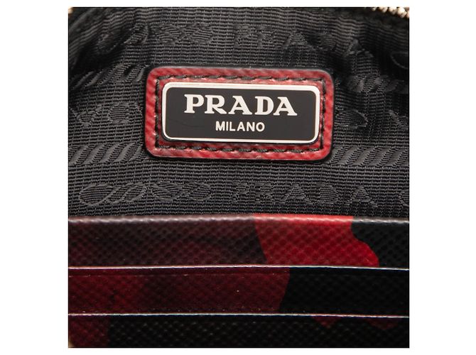 Saffiano Prada Red Tessuto Camouflage Clutch Rot - Ansicht 5