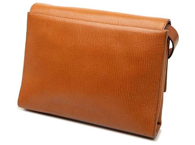 Céline Celine Brown Leather Ring Lock Crossbody Castaño - vista 2
