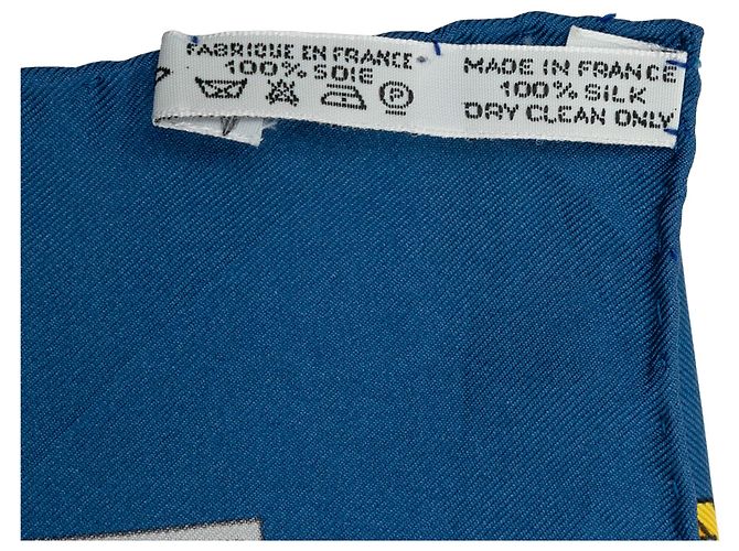 Hermès Blue Le Tarot Seidentuch 90 Blau - Ansicht 5