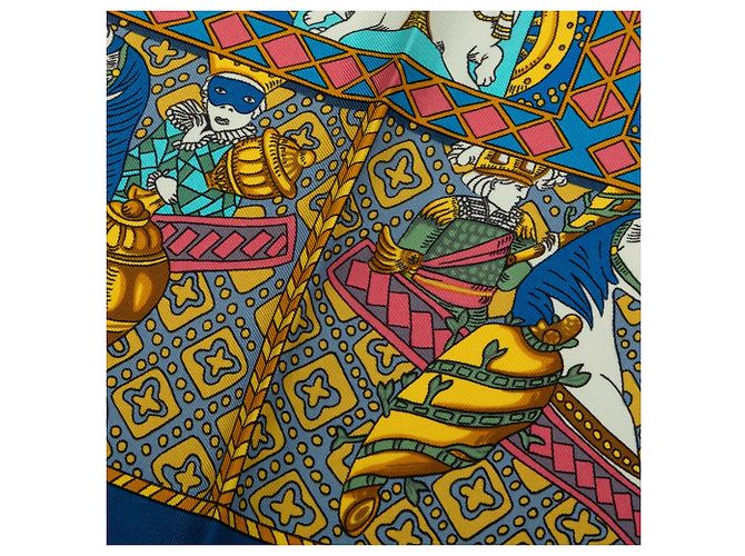 Hermès Blue Le Tarot Seidentuch 90 Blau - Ansicht 6