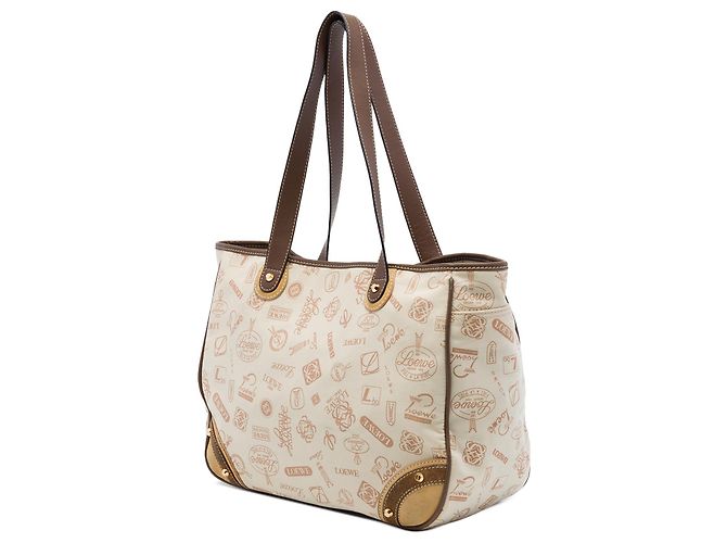 LOEWE Beige 160th Anniversary Canvas Tote mit Wildleder-Besatz - Ansicht 2