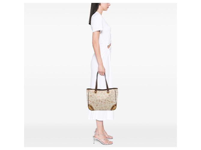 LOEWE Beige 160th Anniversary Canvas Tote mit Wildleder-Besatz - Ansicht 6
