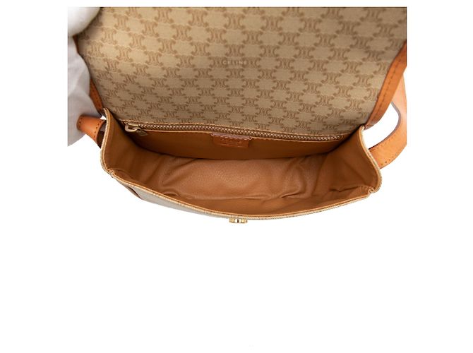 Céline Celine Beige Macadam Coated Canvas Crossbody-Tasche - Ansicht 4