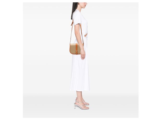 Céline Celine Beige Macadam Coated Canvas Crossbody-Tasche - Ansicht 6