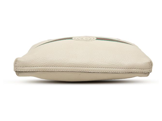Clutch Gucci in pelle bianca con logo Gucci Bianco Bianco sporco - vista 3