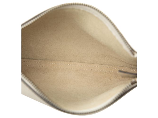 Clutch Gucci in pelle bianca con logo Gucci Bianco Bianco sporco - vista 4