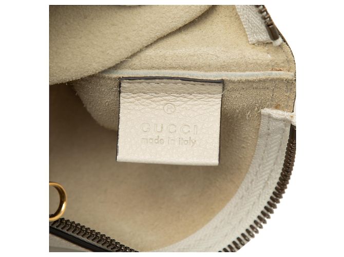 Clutch Gucci in pelle bianca con logo Gucci Bianco Bianco sporco - vista 5
