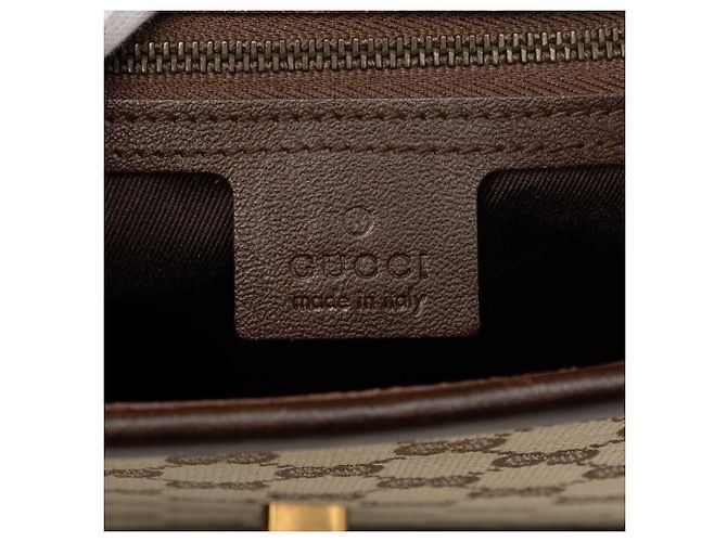Gucci Handtasche aus beigem GG Canvas mit Tragegriff - Ansicht 5
