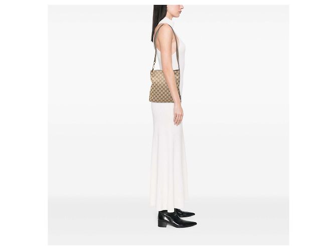Borsa a tracolla Gucci in tela GG beige - vista 6