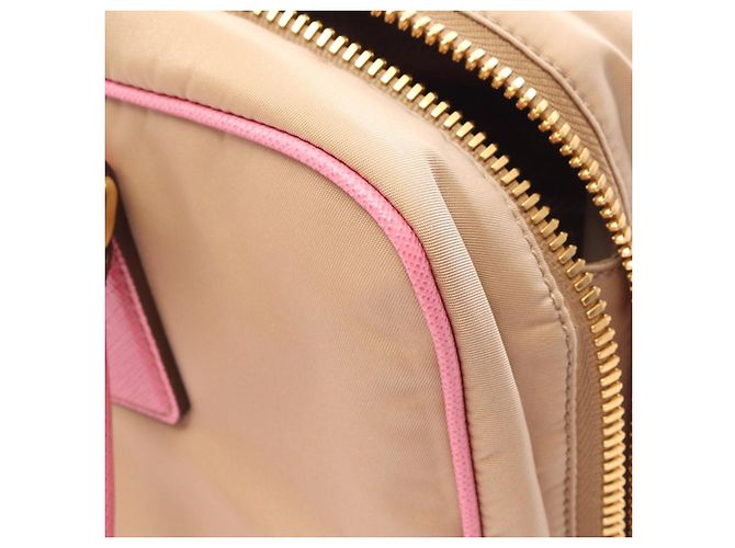 Bolsa Satchel Prada Re Edition 1978 em Re Nylon Bege com Acabamentos em Saffiano - vista 5