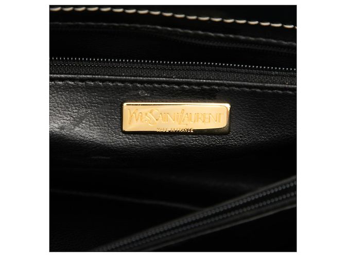 Autre Marque Saint Laurent Black Leather Y Cutout Flap Crossbody Nero - vista 5