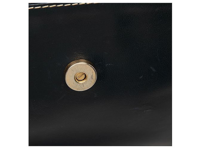 Autre Marque Saint Laurent Black Leather Y Cutout Flap Crossbody Nero - vista 7
