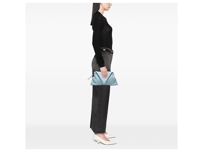 Clutch angular BV Trine de piel azul Bottega Veneta Azul claro - vista 6