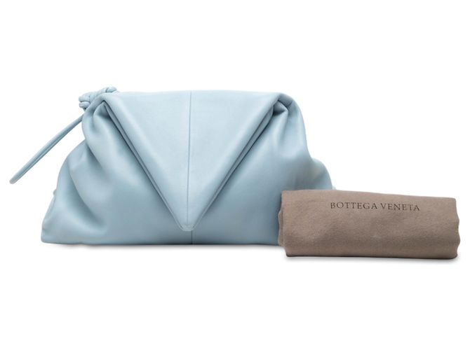 Clutch angular BV Trine de piel azul Bottega Veneta Azul claro - vista 7