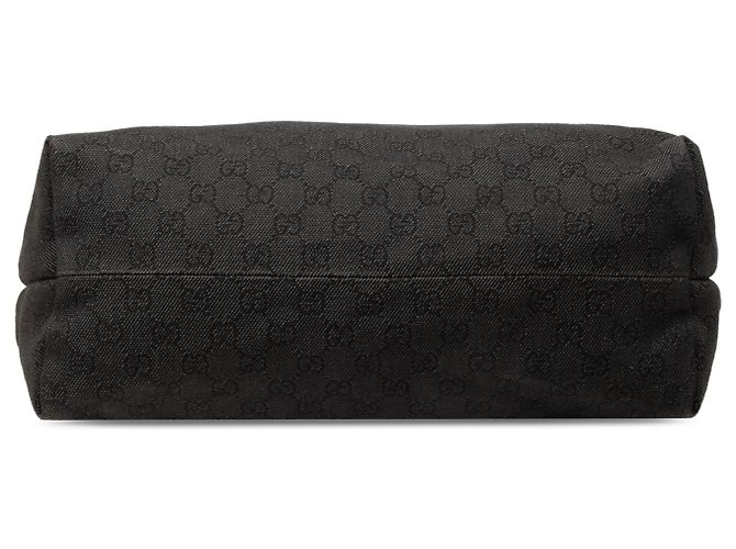 Bamboo Borsa Tote Gucci in denim GG nero con nappe in bambù - vista 3