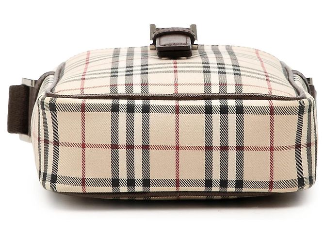 Borsa a tracolla Burberry Beige House Check Canvas - vista 3