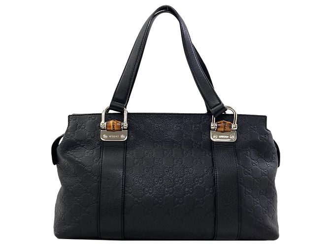Bamboo Gucci 355772 Leder Tote Bag Schwarz - Ansicht 2