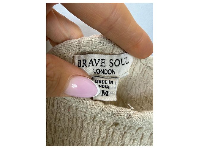Autre Marque Brave Soul London Mono de algodón beige - vista 2
