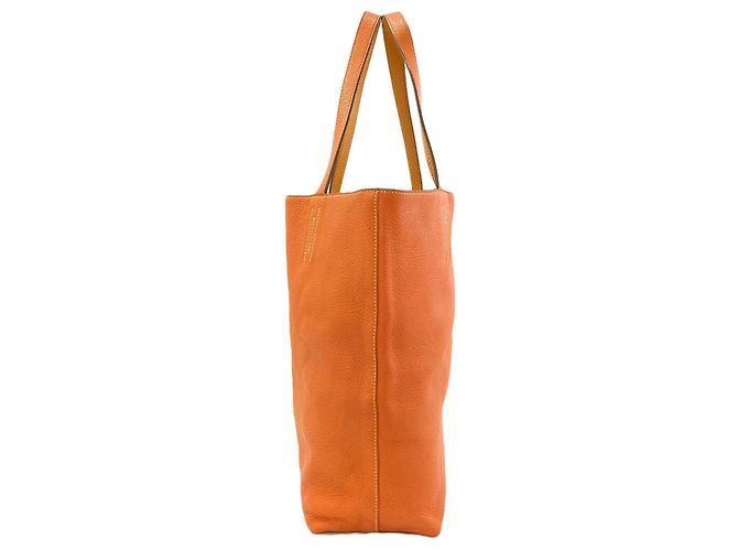 Hermès Saco Tote Hermes Double Sens 36 Laranja Amarelo - vista 3